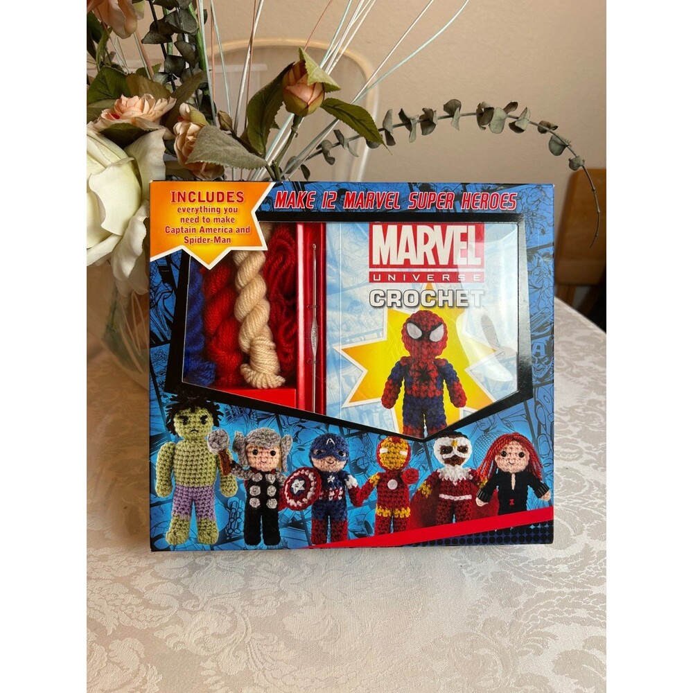 Marvel Universe Crochet Kit - Makes 2 Superheroes + 12 Hero Patterns - Complete